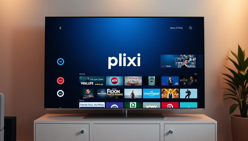 A sleek, modern TV interface with the Plixi logo prominently displayed in the center, surrounded by a clean, minimalist design. The interface features intuitive menu options and a visually appealing grid layout showcasing various streaming content. The scene is bathed in a warm, soft lighting, creating a welcoming and premium atmosphere. The TV is positioned on a modern, minimalist entertainment stand against a slightly blurred background, emphasizing the focus on the Plixi TV experience. The overall impression conveys the advanced, user-friendly, and high-quality nature of Plixi's IPTV streaming technology. A sleek, modern TV interface with the Plixi logo prominently displayed in the center, surrounded by a clean, minimalist design. The interface features intuitive menu options and a visually appealing grid layout showcasing various streaming content. The scene is bathed in a warm, soft lighting, creating a welcoming and premium atmosphere. The TV is positioned on a modern, minimalist entertainment stand against a slightly blurred background, emphasizing the focus on the Plixi TV experience. The overall impression conveys the advanced, user-friendly, and high-quality nature of Plixi's IPTV streaming technology.